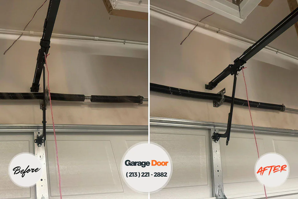 Before and after: garage door repair Whispering Pines, NC
